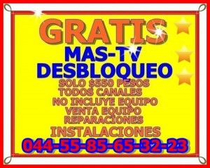  Avisos dse propiedades en Mexico en Ciudad de Mexico |  ▼▼▼  MASTV AHORRARA EN SU EQUIPO RECIBA TODOS CANALES, EQUIPO