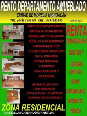 Ivan Avisos dse propiedades en Mexico en Morelia |  Departamento en renta Morelia, Renta de departamento en Morelia 